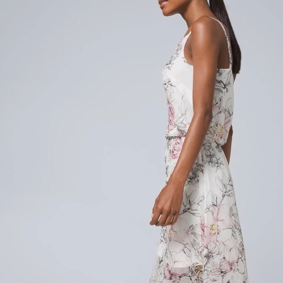 NWT💕WHBM Floral Print Blouson MIDI Dress | Sz S - Picture 10 of 13